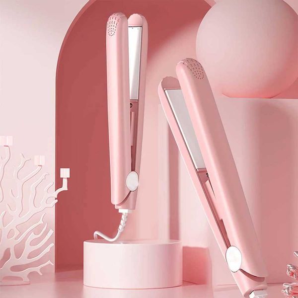 Hair Straighteners Pink Ceramic Flat Iron Hair Straightener For Smooth Finish Ceramic Floating Plates Quick Heat Up Pro Salon Curler Hair Wa