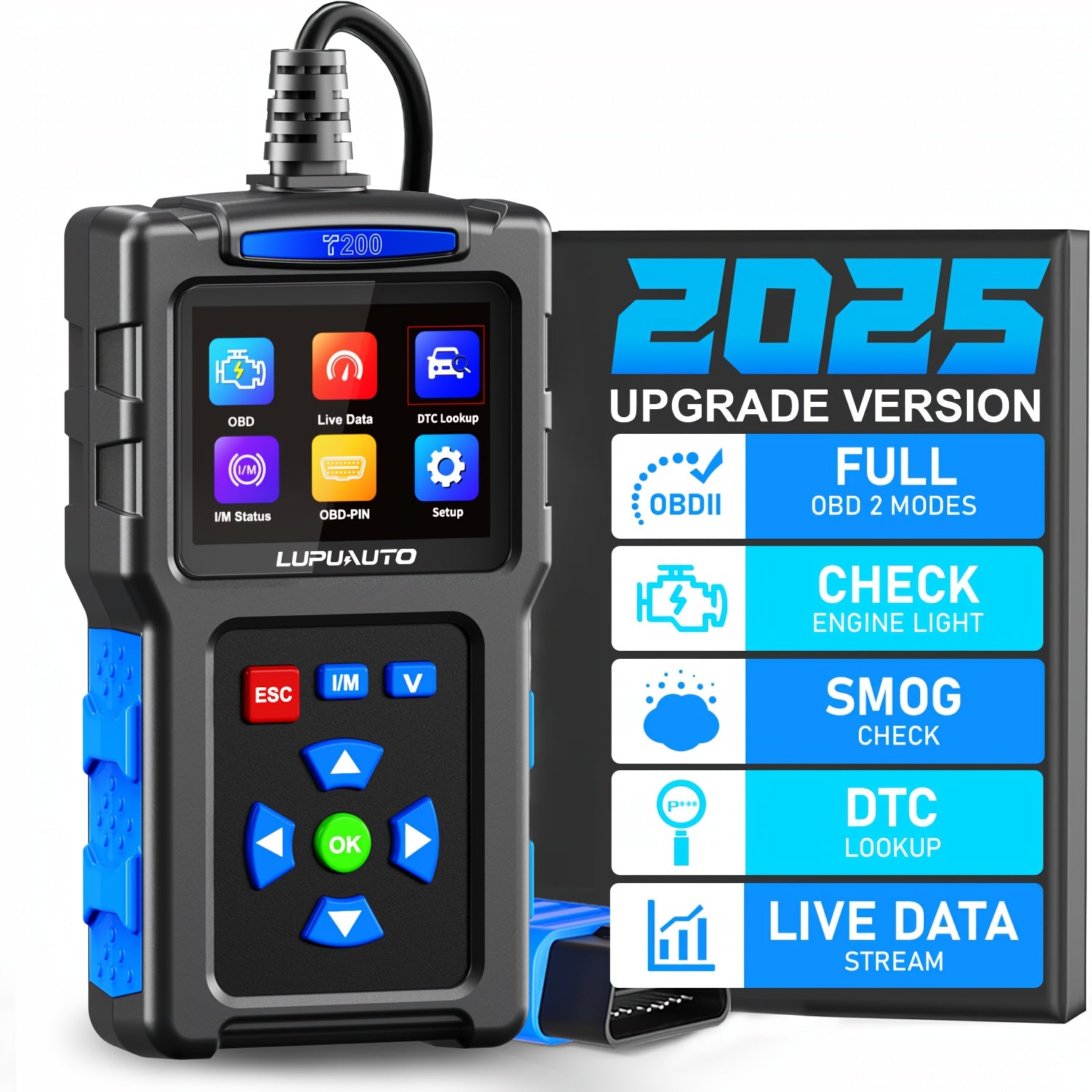 TEMU Scanner Diagnostic Tool, Obd Ii Clear Reset Engine Error Code Professional Code Reader Diagnostic Scan Tools, Mode 6, Mode 8 & I-m, (without