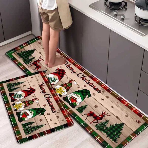 Christmas Dwarf Christmas Tree Pattern Kitchen Door Living Room Balcony Lobby Carpet Bedroom Floor Mat Home Carpet Decoration X241024