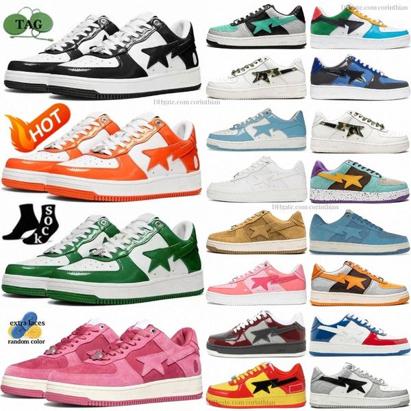 Camouflage Skateboarding Casual Shoes Sta Low Nostalgic Blue Yellow White Green Panda Patent Pink Snobiety Platform Sk8 Orange Brown Grey Be