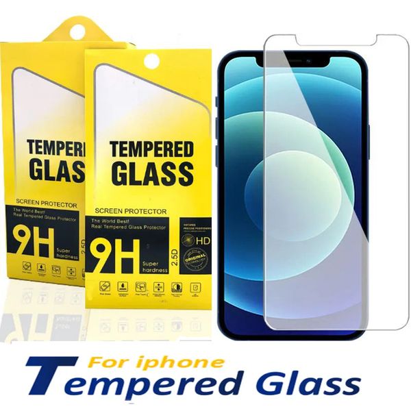 tempered Glass Screen Protector For iPhone 16 15 14 Pro Max 13 mini 12 11 XR XS X 8 7 Plus S25 S24 2.5D 9H Screen Protector Edition Film 9H