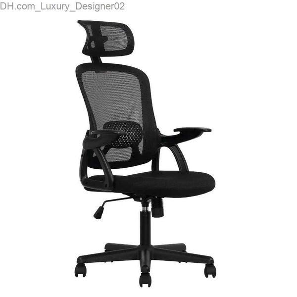 Other Furniture Ergonomic Office Chair with Adjustable Headrest Black Fabric 275lb Capacity25.25 24.25 X 44.00 Inches Q240129