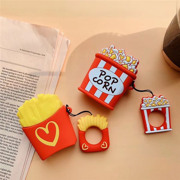 ddmygifts Potato Fry Popcorn 2nd Generation Protective 1 Wireless Bluetooth Earphone Cover Cute and Suitable A