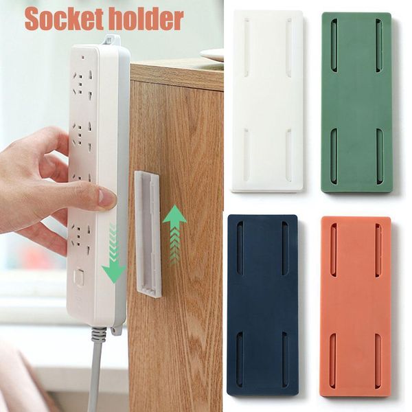 Hooks Rails 124pcs Selfadhesive Socket Holder Punchfree Plug Sticker Wall Fixer Holders Adhesive Without Punch 230818