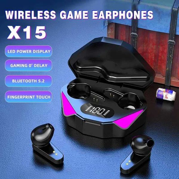 New X15 TWS Wireless Earphones 65ms Low Latency Earphone Port Gaming Set Gaming Earphones Microphone Y241031