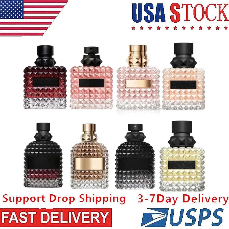 Uomo Born in Roma intense Perfume Coral Fantasy The Gold Men Women fragrance Cologne 100ml Eau De Parfum Long Lasting Floral Spray US stock drop shi