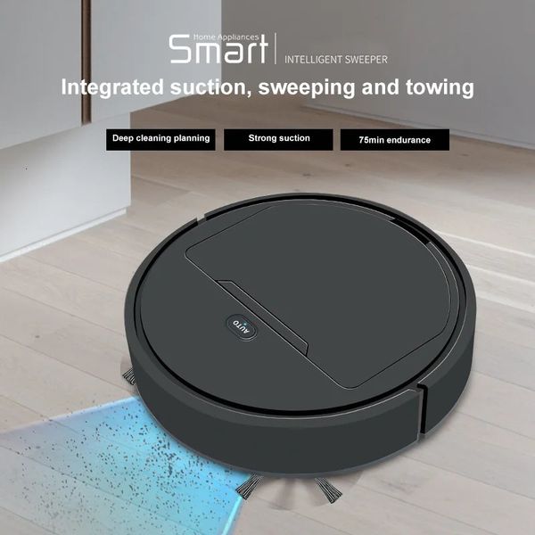 6000PA Smart Robot Vacuum Cleaner USB Charging 3In1Smart Sweeping Spray Sweeper or Dry Wet Cleaning 1200mAH 240506