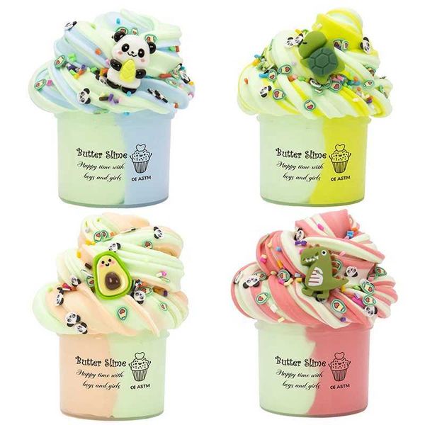 70ml butter fluffy slime kit Tortoise panda dinosaur decorative slime super soft sludge polymer clay toy birthday gift CL240905