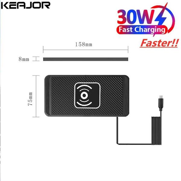 Car wireless charging silicone anti slip pad suitable for iPhone 15 14 13 12 S24 S23 car quick sensing charging pad Y241118