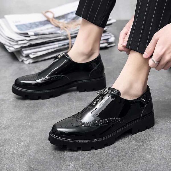 Dress Shoes Height increasing patent leather mens shoes Fashionable and versatile design styles Daily casual business office shoes 38-44 z24