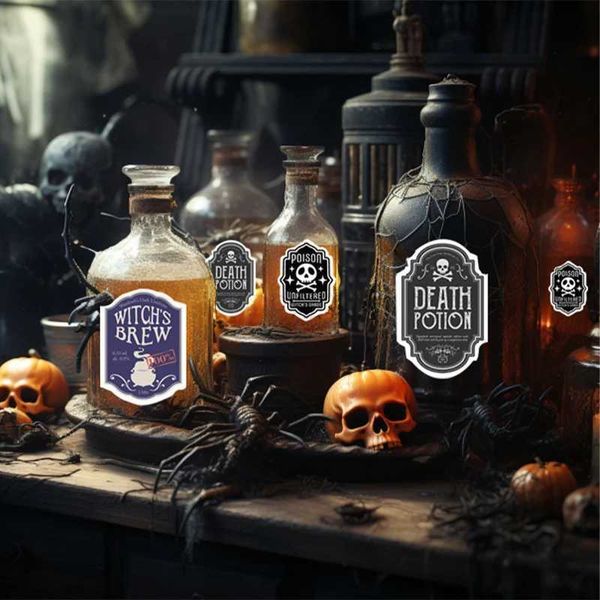 Halloween Witch Potion Bottle Halloween Tier Tray Scary Witch Farmhouae Decor For Party Home Table Centerpiece Kitchen BathroomCL240725