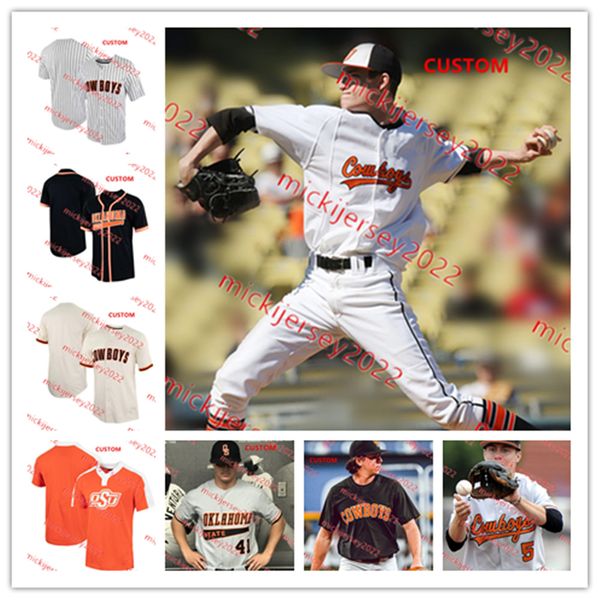 College Baseball Wears Oklahoma State Cowboys Baseball Jersey Juaron WattsBrownI saacS tebensB enA bramB rianH endryB rennanP hillipsB ayden