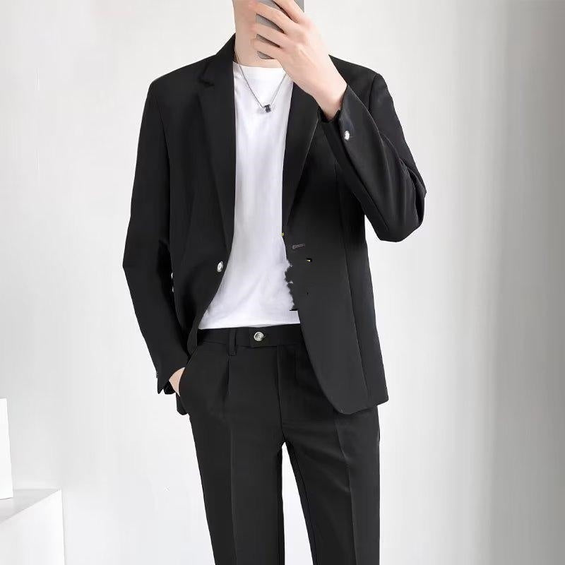 k1595 Men&#039;s Single-Breasted Casual Suit Jacket - Thin Fit for Autumn Business Attire