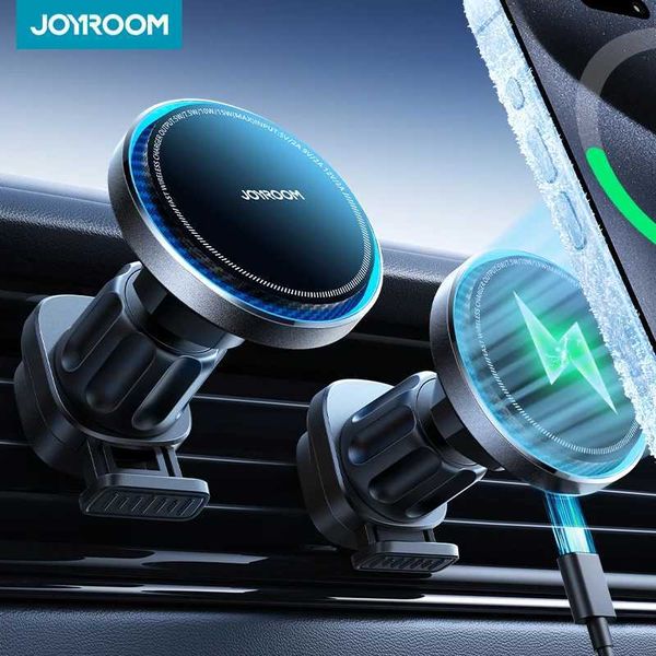 Cell Mounts Holders Joyroom Magnetic Coog Fast Charging 15W Wireless Charger Mount Car Phone Holder For iPhone JR-ZS387 S246062