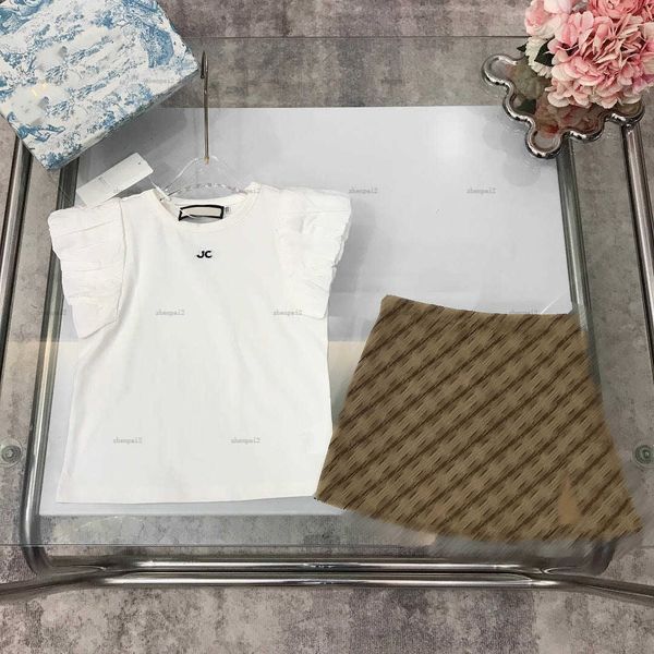 Luxury Princess dress girls tracksuits baby clothes Size 100-150 CM Sleeveless vest And Metal logo decoration short skirts