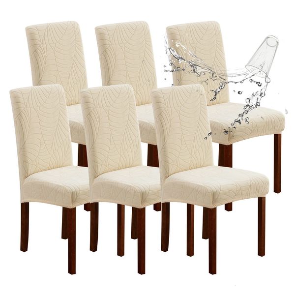 Chair Covers Waterproof Chair Cover for Dining Room High Back Dining Chair Seat Covers Stretch Jacquard For Kitchen el 2-4-6 Pieces 230823