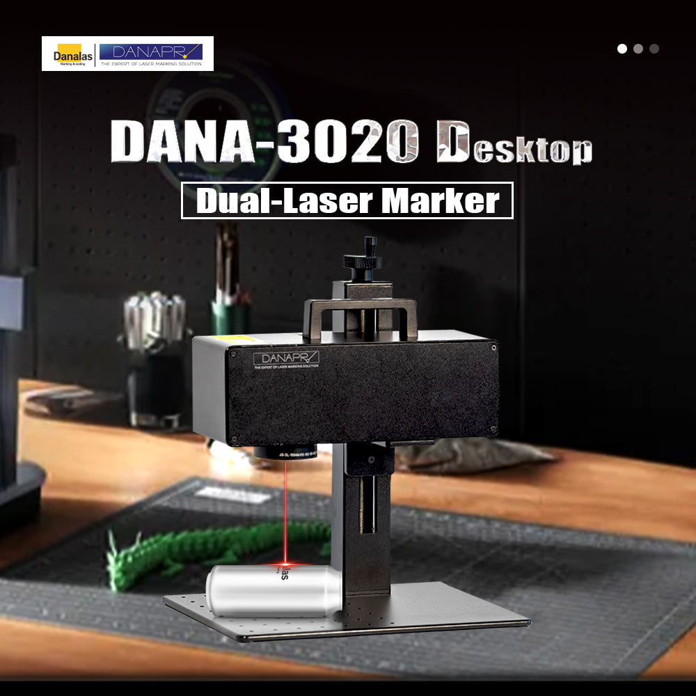 DANA Desktop Dual-Light Laser Engraver, maximum line speed of 5000mm-s, all-aluminum body design, making the entire unit lightweight and portable
