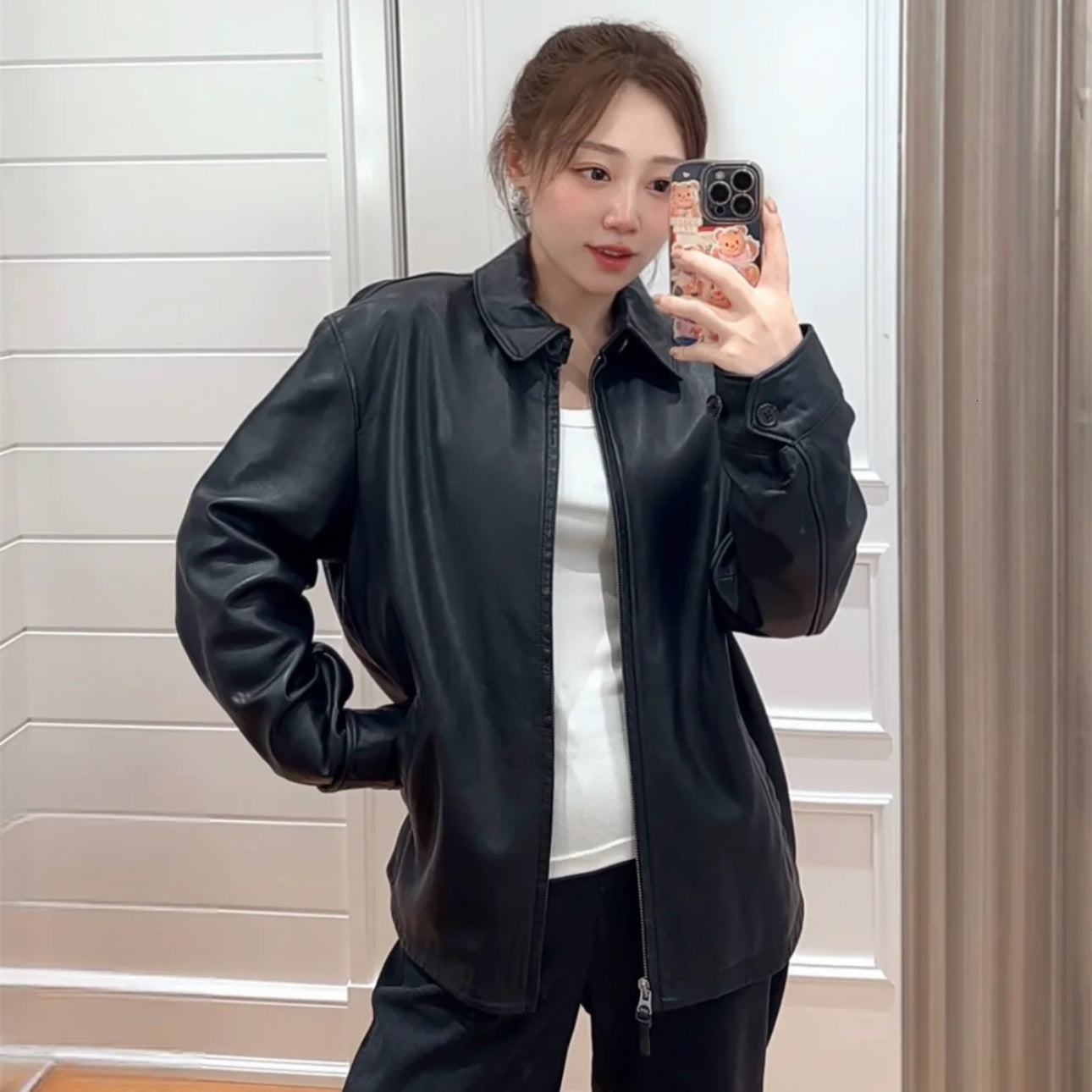 Mens Bomber Jacket Small Horse Vintage Work Coat Khaki Outerwear with Lapel Collar Designer Casual Jacket Street Style Fashion Zip Up Lightweight Wo