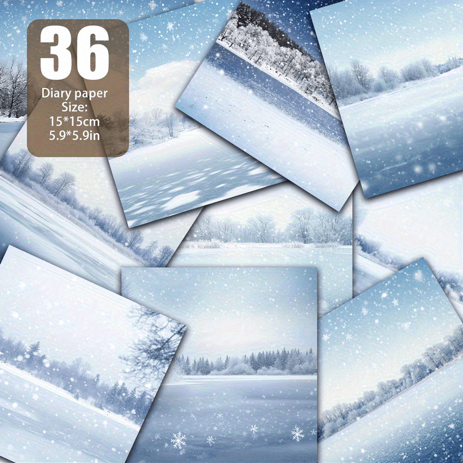 TEMU Snowflake Dance Secret Frosted Sparkling Paper 36pcs 5.9*5.9inch For Scrapbooking, Diy Album Background, Greeting Card Making, Handmade Crafts,