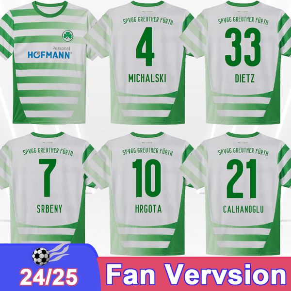 24 25 SpVgg Greuther Furth Mens Soccer Jerseys CALHANOGLU MICHALSKI JUNG DIETZ HRGOTA SRBENY Home Football Shirts Short Sleeve Uniforms