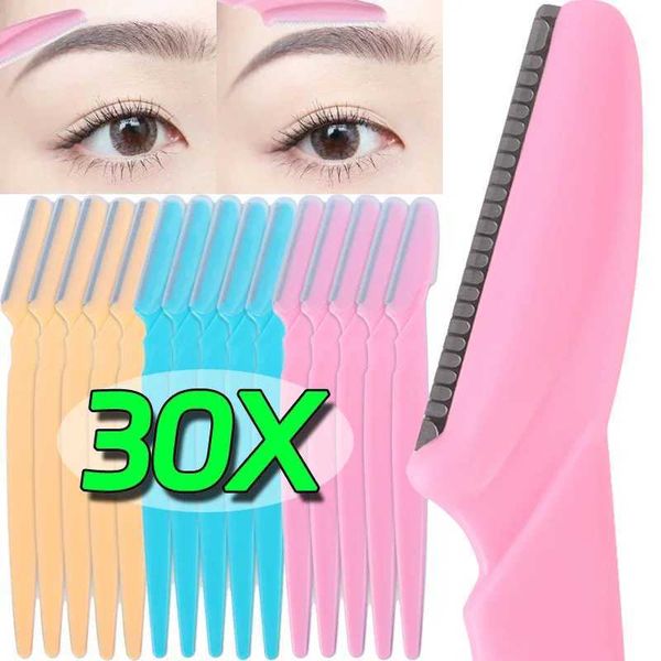 er Safety Eyebrow Trimmer Blade Shaping Knife Shaver Portable Face Shaver Scraper Razor Eye Brow Hair Removal Cutters Makeup Tools S2411147