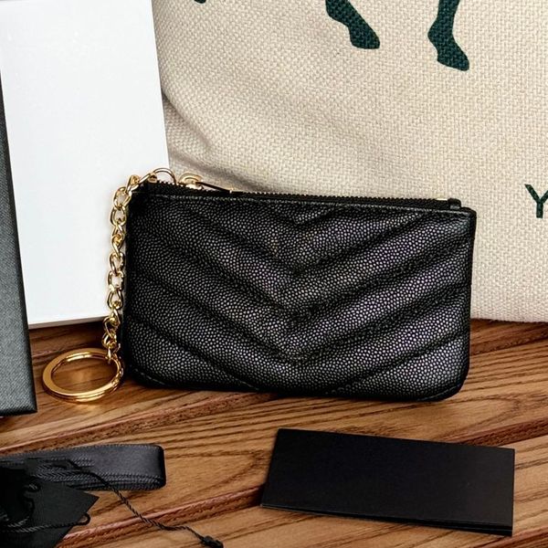 Key Chain Wallet Designer Card Holder Small Bag High Quality Genuine Leather Caviar Cowhide Golden Hardware Cardholder Womens Bags Wallets D