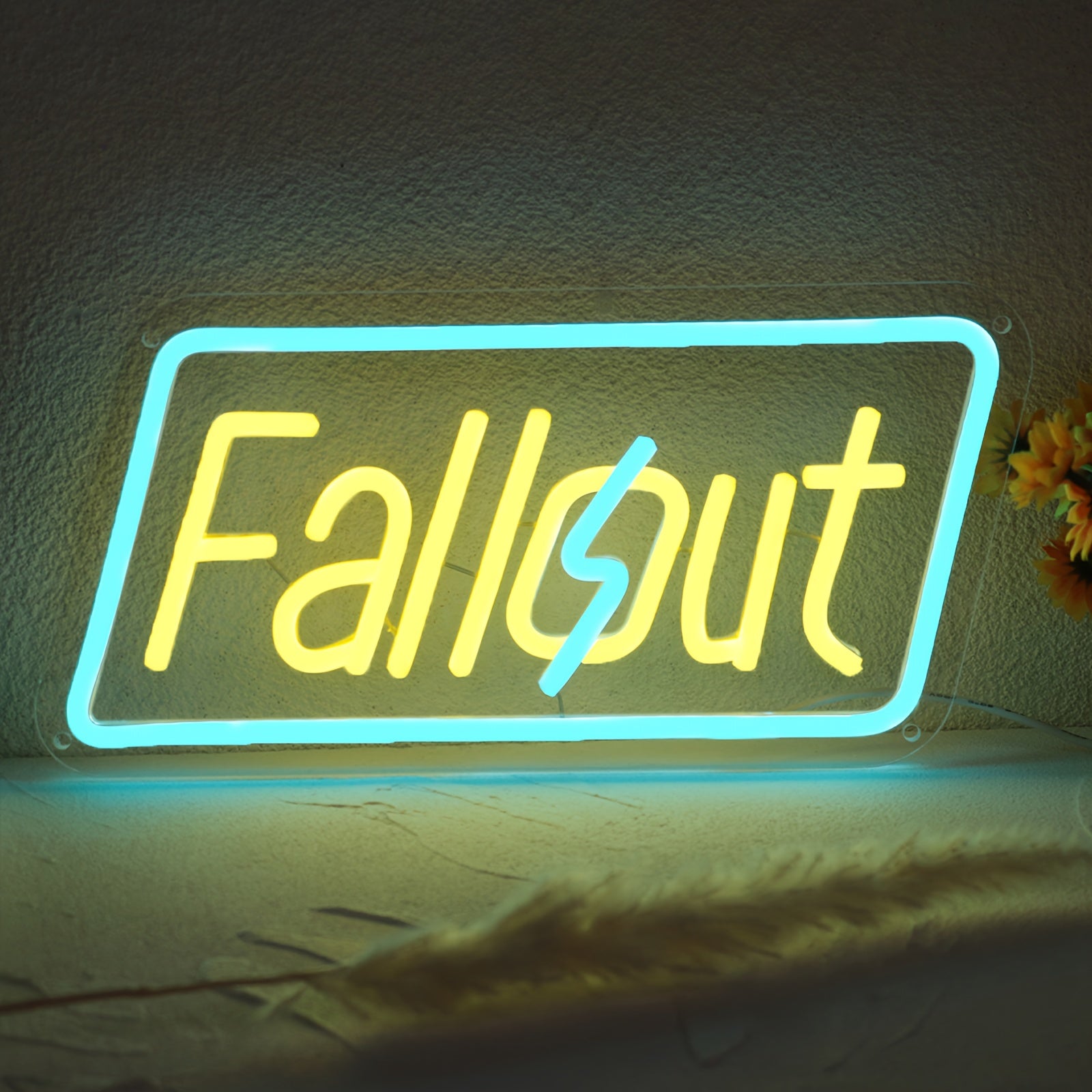 TEMU Neon Sign - Led Gaming Room Light With Glowing , Lighting (, Yellow, Neon Green) - Plug-and-play Setup For Man Cave, Bedroom, Living Room -