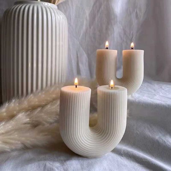 New U-Shaped Scented Candles for Home Decoration Geometric Rainbow Bridge Candle Room Decor Aroma Candles Room Decorative VelasC241224