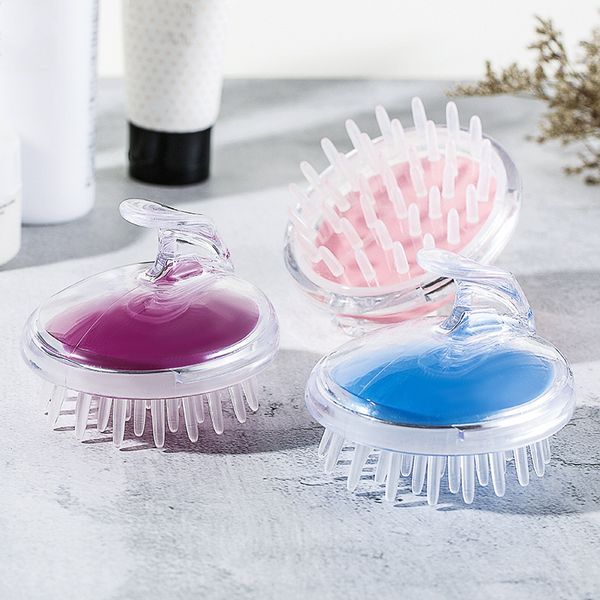 Silicone Head Massager Shampoo Scalp Hair Washing Comb Body Shower Bath Spa Slimming Massage Brush 0703