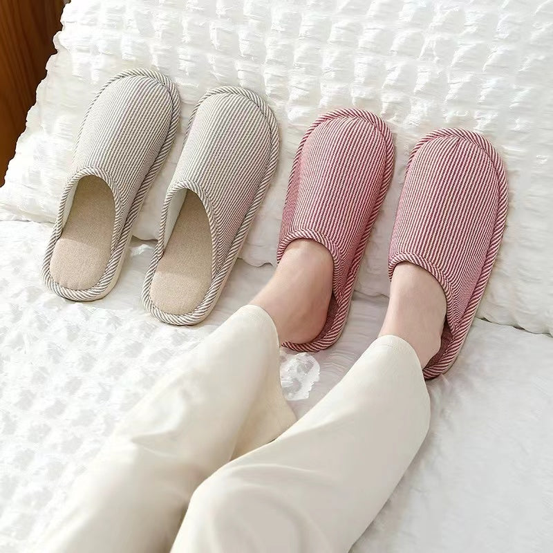 Non-Slip Men&#039;s and Women&#039;s Linen Sandals for Spring and Fall Indoors - Durable Cotton Material