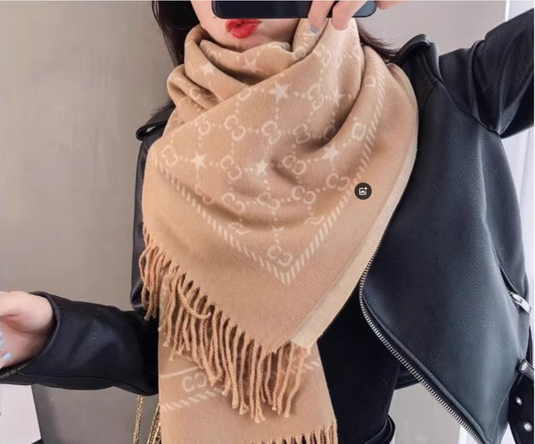 Stylish Women Cashmere Scarf Full Letter Printed Scarves Soft Touch Warm Wraps With Tags Autumn Winter Long Shawls aimeishopping