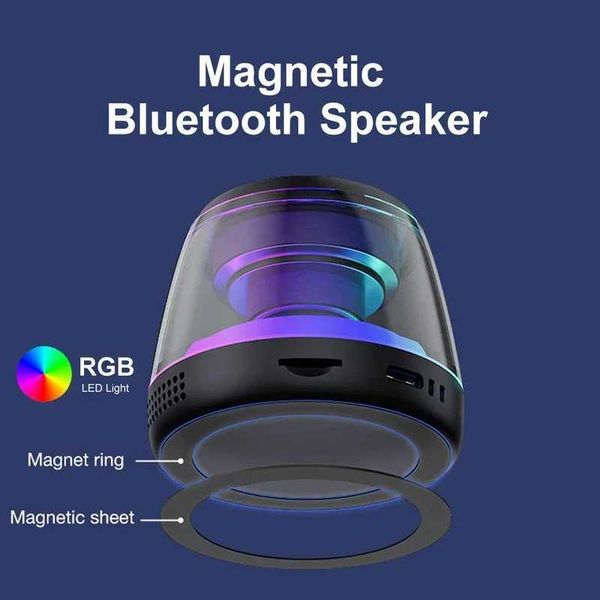 M2 Magnetic speaker RGB mini portable speaker magnetic phone holder ring wireless sound box speaker tower Z241224