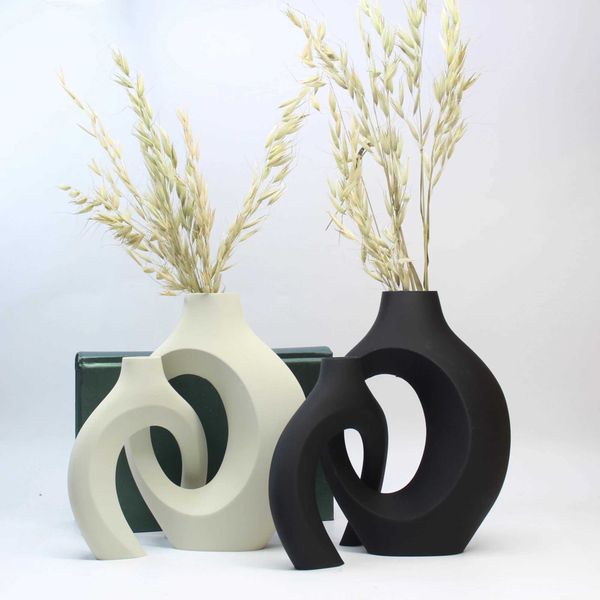 Vases A Set of Hugging Vase Ornaments Home Decoration Ornaments Vase Dry Vase Office Entrance Cabinet Decorative Vase H250116