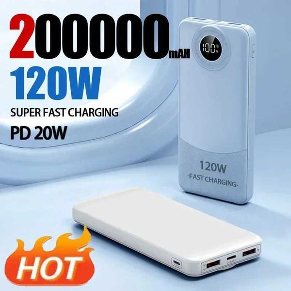 200000mAH power pack ultra fast charging 120W ultra large capacity portable power bank external battery suitable for iPhone 15 14 13 new B24