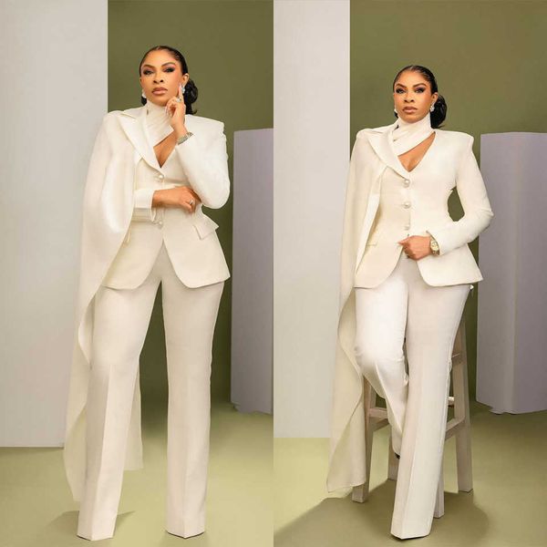 Designer Women Pants Suits Customized With Wraps Lady Prom Evening Guest Formal Red Carpet Show Wear Custom Made Jacket 2 Pieces