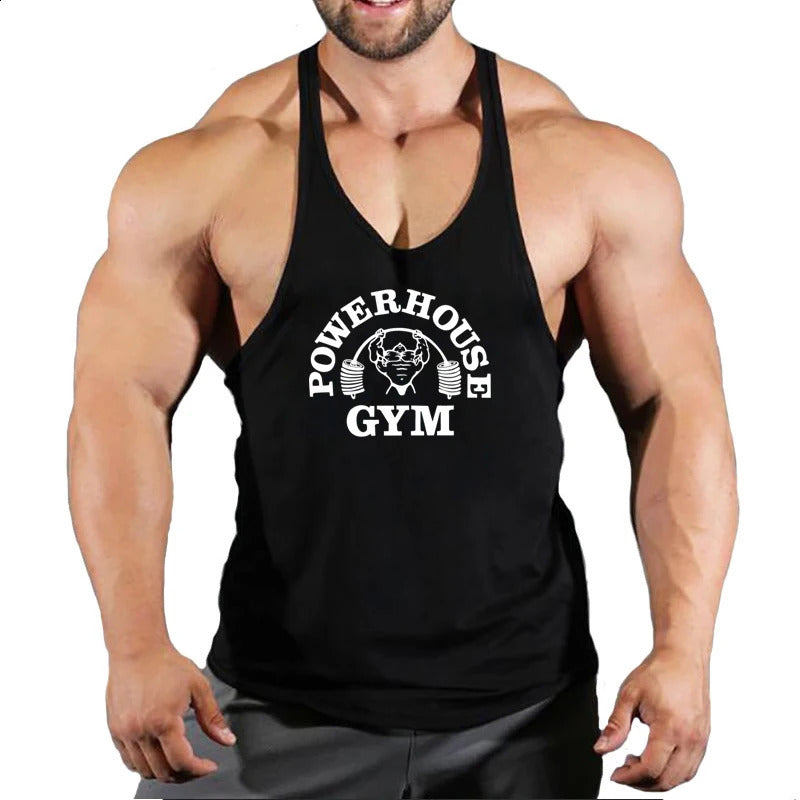 Fitness Clothing Gym T-shirts Suspenders Man Gym Top Men Sleeveless Sweatshirt Mens Clothes Stringer Vests Bodybuilding Shirt 241230