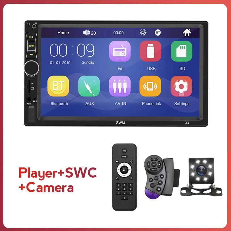7inch Touch Screen Car DVD Multimedia Radio Player For Universal VW Toyota Honda Hyundai 2din Mirror Link SWC Rear Camera