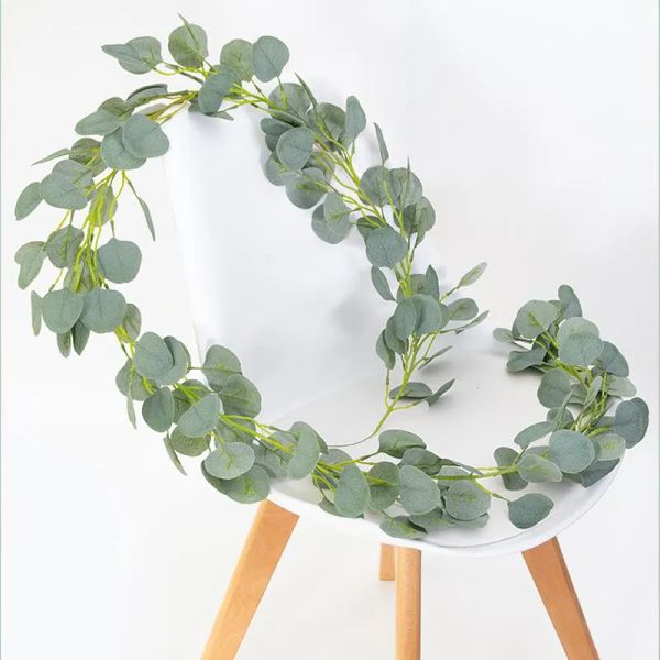 Decorative Flowers & Wreaths Artificial Eucalyptus Garland Ivy Wreath Wall Decor Fake Plant Silk Rattan Greenery For Wedding