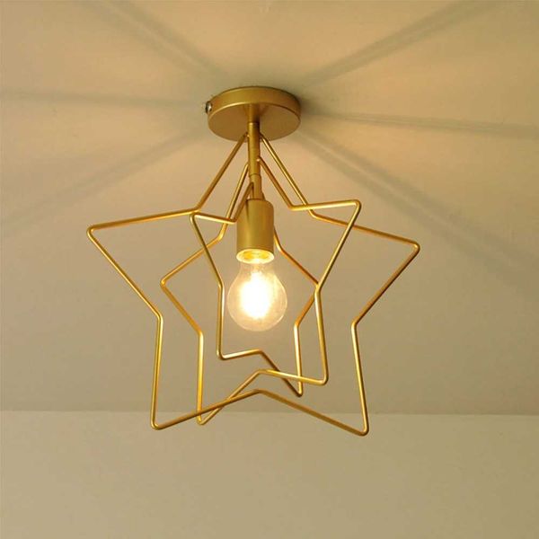Modern Metal Gold Ceiling Light Industrial Iron Ceiling Lamp Decor for Living Room Bedroom Aisle Loft E27 Home Lighting Fixture Z250120