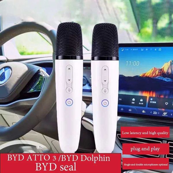 Microphones 2022-2024 BYD ATTO 3 Dolphin Sealed Song with Car Microphone and Karaoke Microphone Receiver J240830