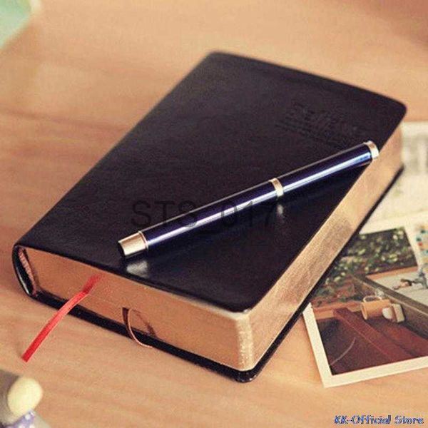Notepads Notes 12x17cm 230 Sheets Black Cover Bible Book Scripture Photo Album Baby Diary Notebook 5cm Thick believe Golden Rim White Paper