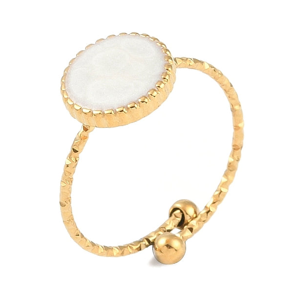 Bagues de manchette plates rondes ouvertes en acier inoxydable 304 avec placage ionique (IP) pour femmes