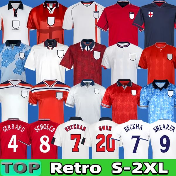 ENGLAND Retro Soccer Jerseys 1982 1990 1998 GASCOIGNE SOUTHGATE Euro SHEARER OWEN 98 Kids Vintage Football shirts ROONEY GERRARD LAMPARD 200