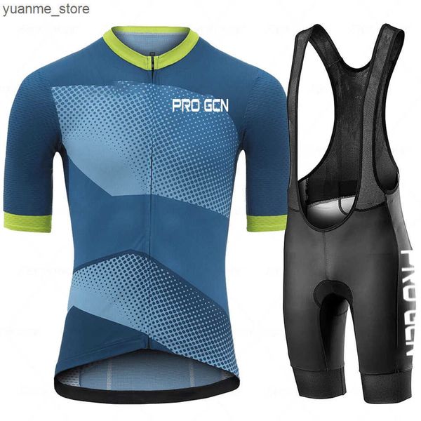 Cycling Jersey Sets PRO Gcn 2023 Summer Cycling Jersey Set Man Short Sleeve Mountain Bike Cycling Wear Triathlon Bicycle Clothing Bike Shirt