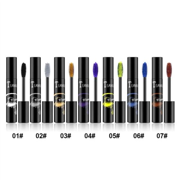 Color Mascara Waterproof and Quick Dry Not Blooming Blue Purple Gold Black Curling Lengthen Long Eyelash Color Mascara