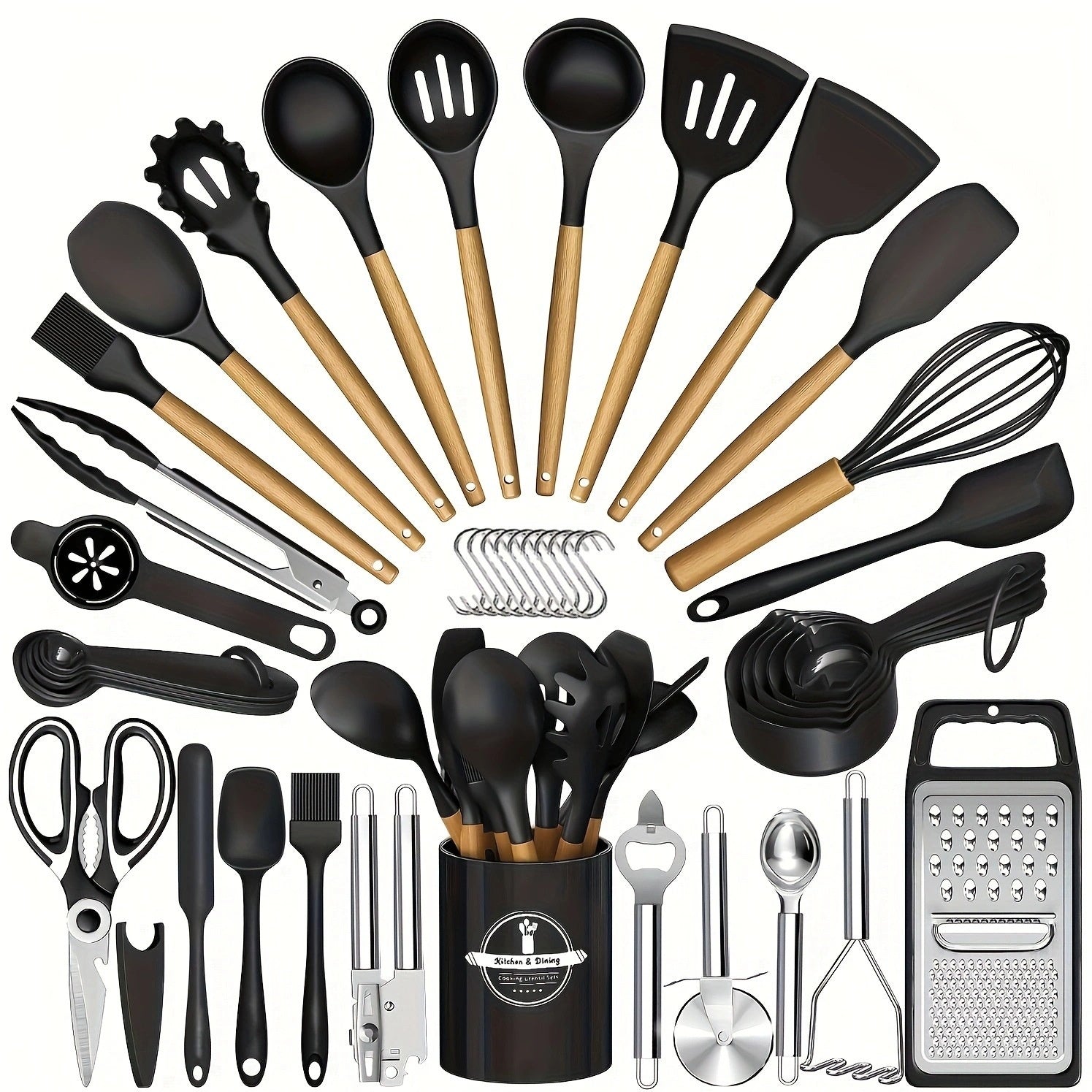 TEMU 44- 37pcs Kitchen Cooking Tool Set- 44- 37pcs Are Super Cost-effective, Complete, High Temperature Resistant, , Dishwasher Safe, Kitchen Tools,