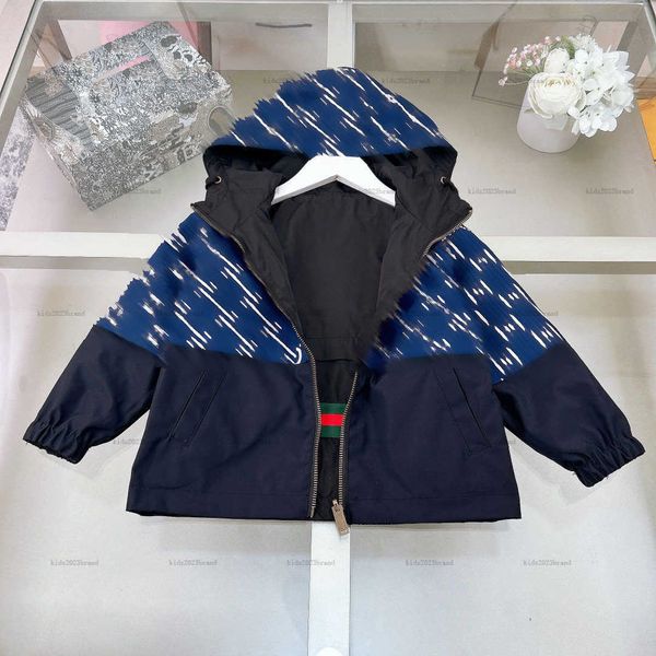 New baby jackets Double sided use child Sunscreen clothing Size 100-160 Splicing design kids Hooded coat boys girls Outerwear