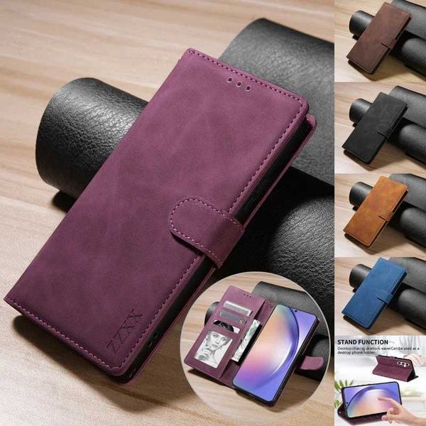 New Arrival Anti drip magnetic flip wallet suitable for Galaxy A71 A55 A54 A53 A52 A15 A14 A06 A05s Z241209