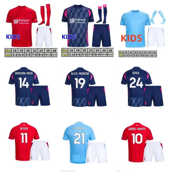 Baby Nottinghams 24-25 Forests SOCCER JERSEYS Kits GIBBS-WHITE MURILLO AWONIYI ELANGA DANILO WILLIAMS WOOD YATES 2024 2025 Home Away Kids Fo