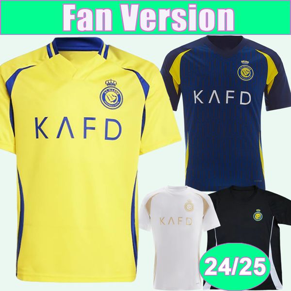 24 25 Al Nassr A.TALISCA Mens Soccer Jerseys OTAVIO AL-HASSAN ALKHAIBARI AL-SULAIHEEM AL-GHANNAM Home Away 3rd Foootball Shirts Adult Unifor